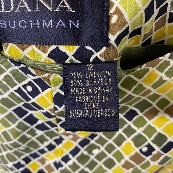 Dana Buchman Pistachio Green Snakeskin Print Silk Blend Pant Size 12 EUC - Picture 5 of 8